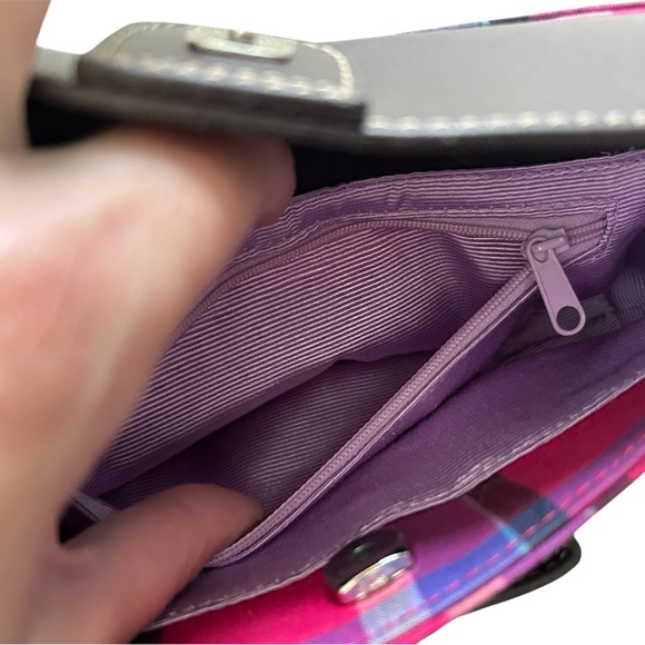 Liz Claiborne Pink & Purple Plaid Mini Purse - Picture 8 of 9
